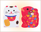イメージ:ポチ袋 招き猫&鯛