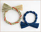 イメージ：組み紐付きしめ縄／カラーしめ縄